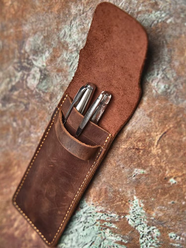 Echt leder etui für - etui, stifte