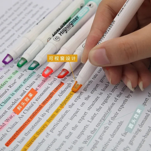 Pastell textmarker doppelkopf - textmarker,